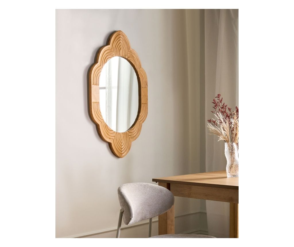 Oglindă de perete FRESVILLE 62 cm 100 cm Lemn de pin Maro deschis