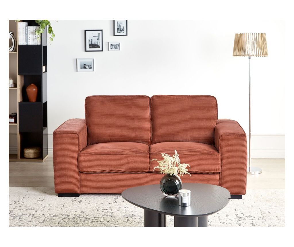 2-Seater Sofa VIKRAN Velvet Golden Brown