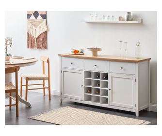 Dulap pentru vinuri LUCASTON Alb