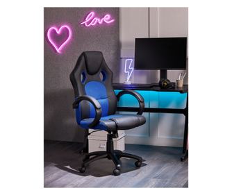 Scaun ergonomic FIGHTER Piele ecologică Bleumarin