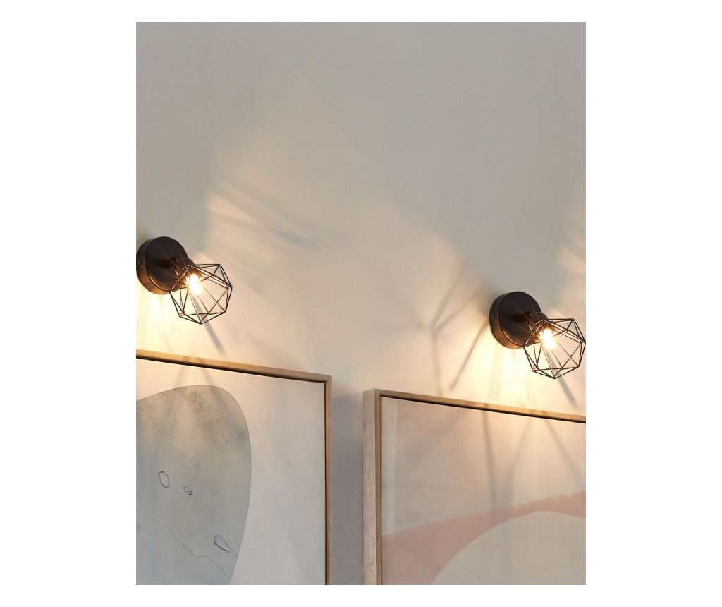 ERMA Adjustable Black Metal Spotlight Set of 2