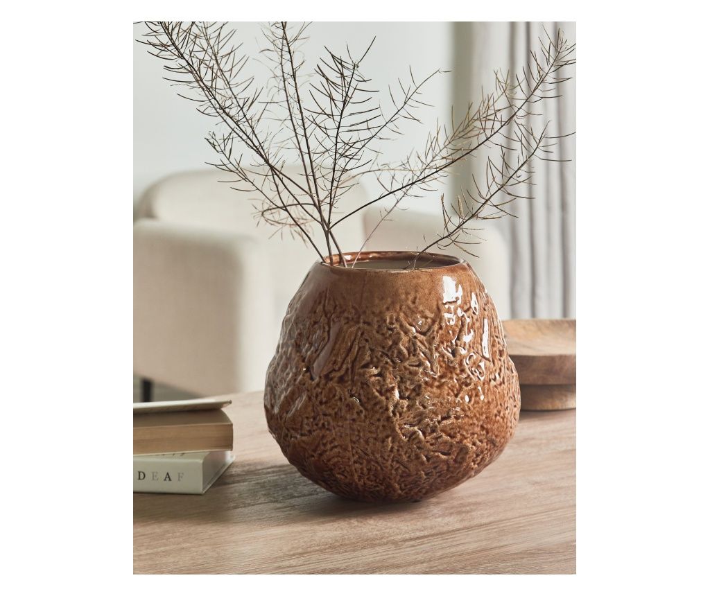 BETTA Flower Vase Porcelain Stoneware 22 cm Brown