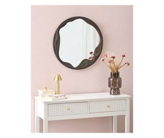 Oglindă de perete LANGON 60 cm 60 cm Lemn de pin Maro închis