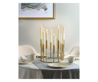 Suport de lumânări TRAFARIA Metal 26 cm Auriu