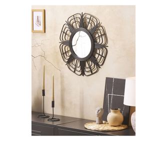 Oglindă de perete PASAKU 60 cm 60 cm Ratan Negru