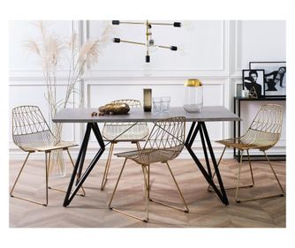 Masă de dining BUSCOT Efect de beton 160 cm 90 cm