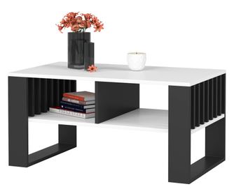 Masuta cafea ROCKFORD, cu blat din PAL, 92x53x45 cm, alb si negru