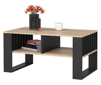 Klubska mizica ROCKFORD, sonoma hrast in črna, 92x53x45 cm