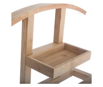 Suport haine si prosoape 5Five Velvy cu bara si etajera de depozitare, bambus, 44x22x113 cm, maro