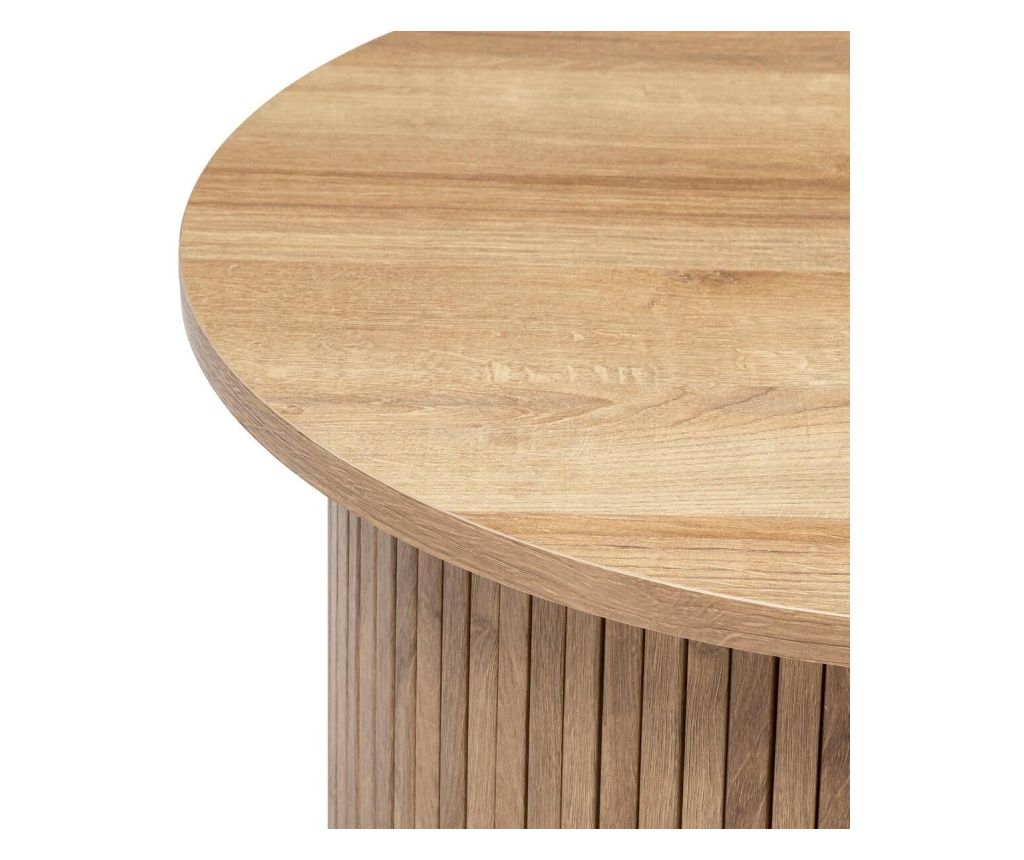 Atmosphera Createur d'interieur Colva Coffee Table, Round 60x45 cm, Beige MDF, Fluted Base
