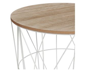 Masuta cafea rotunda Atmosphera Kumi, 40x41 cm, alb