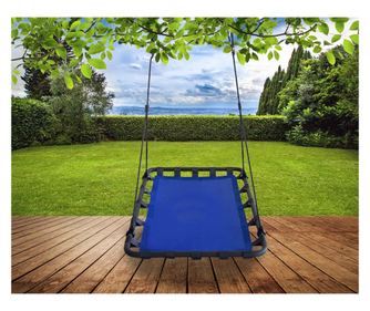 Hinta függőszék 120x80 cm fémvázzal és dupla rögzítéssel, kertbe vagy teraszra, kék