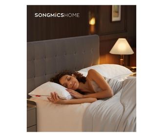 SONGMICS Komplet 2 reverzibilnih vzglavnikov za zimo ali poletje, 40x80 cm, 650 g polnila, bela