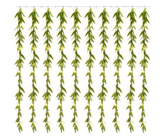 Ghirlanda luminoasa tip perdea de frunze artificiale, 285x105cm, 200 LED-uri, alb cald