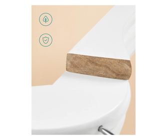 SONGMICS Set de 20 umerase din lemn, cu bara anti-alunecare pentru pantaloni, carlig pivotant la 360°, 45cm, alb