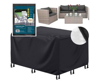 Husa mobilier gradina, impermeabila, cu protectie UV, 152x104x71cm, negru