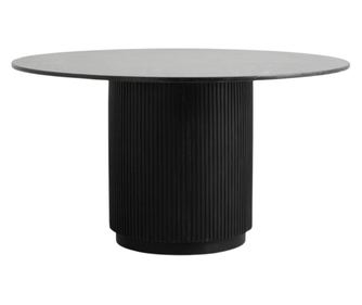 Blagovaonski stol Erie mramor crni i crni 140 cm