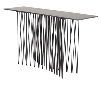 Bočni stolić Stone mramor crni i crni 37 cm