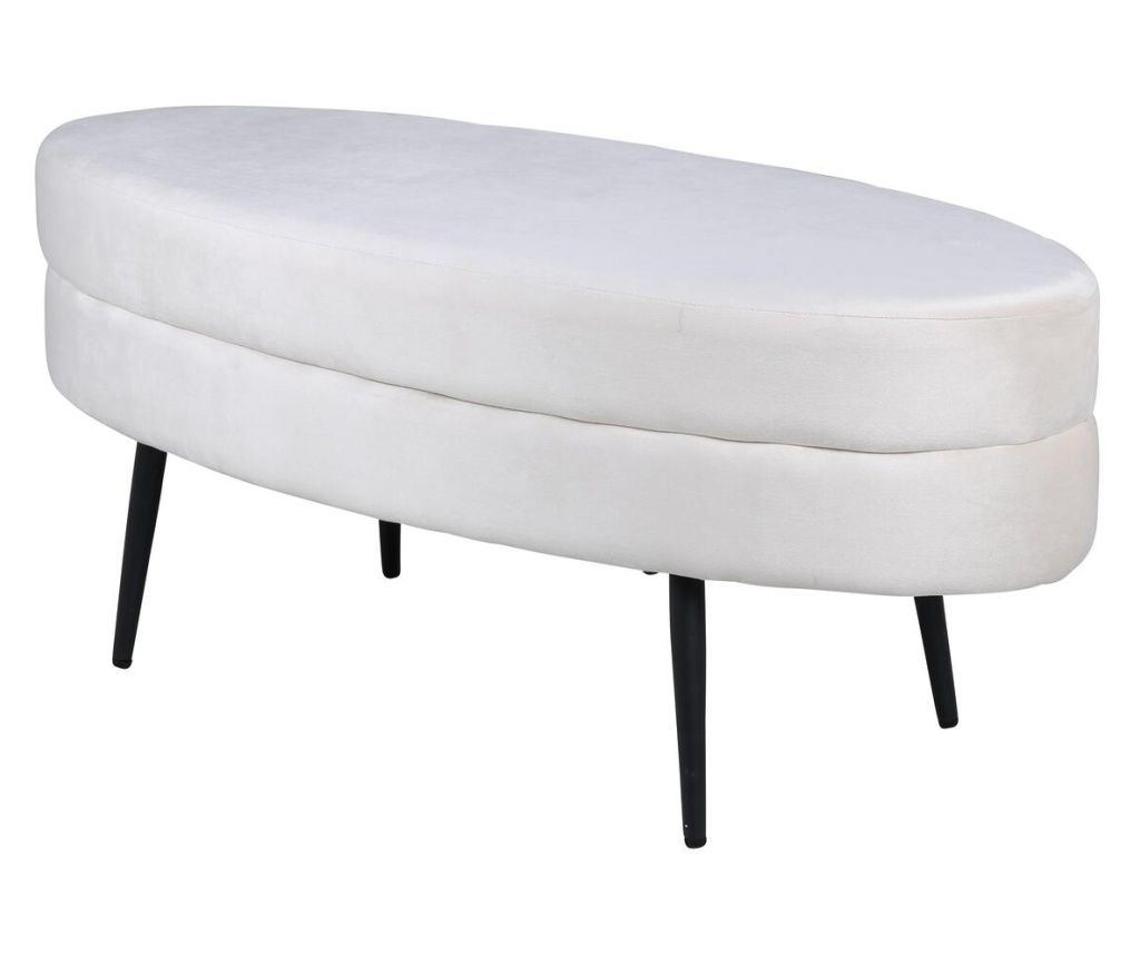 Ottoman Otto Creme White & Black 100 cm