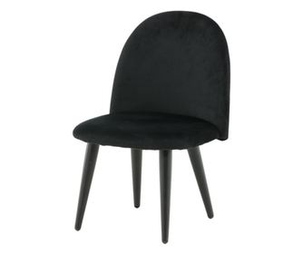 Gyerekszoba szék, fekete bársony, 40 cm