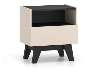 Éjjeliszekrény Freshion bézs és fekete 50 cm