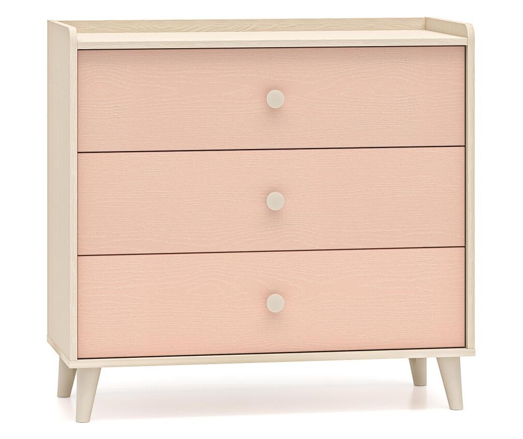 Chest Of Drawers Mevel Pink & Beige 90 cm