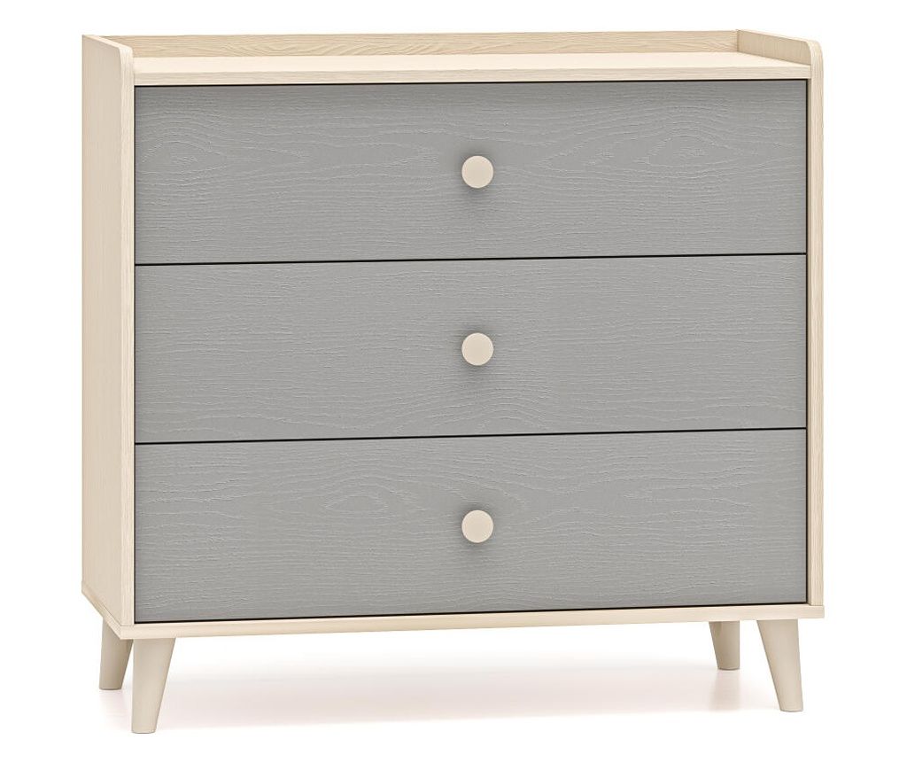 Chest Of Drawers Mevel Grey & Beige 90 cm