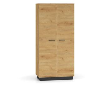 Modesto tölgy és fekete ruhásszekrény, 92 cm