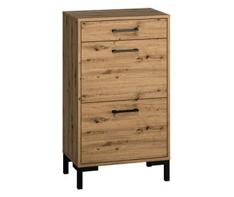 Шкаф за обувки Nevio дъб и черно 55 см