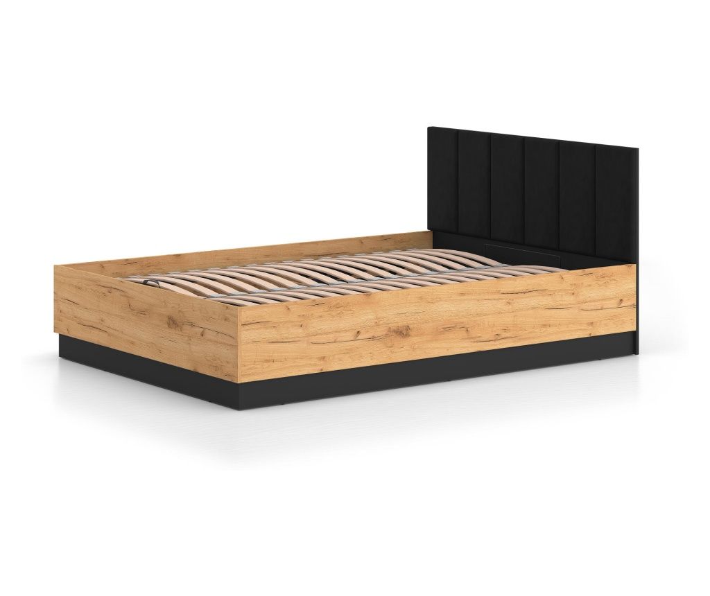 Ágykeret Urso tölgy és fekete 160X200 cm