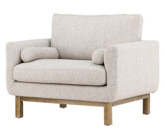 Olympos fotel, szürke és tölgyfa, 109 cm