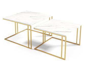 Dohányzóasztal Astro Fehér és Szürke 76 cm