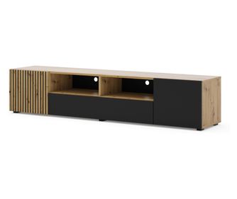 TV stolek Auris dub světlý a černý 200 cm