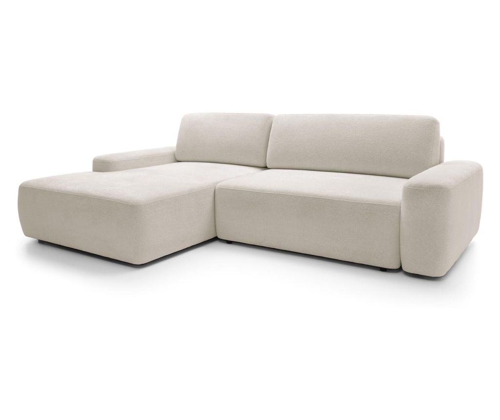 Bouli sarokgarnitúra, bézs és fekete, 264 cm