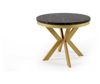 Blagovaonski stol Edder crno-zlatni 120 cm