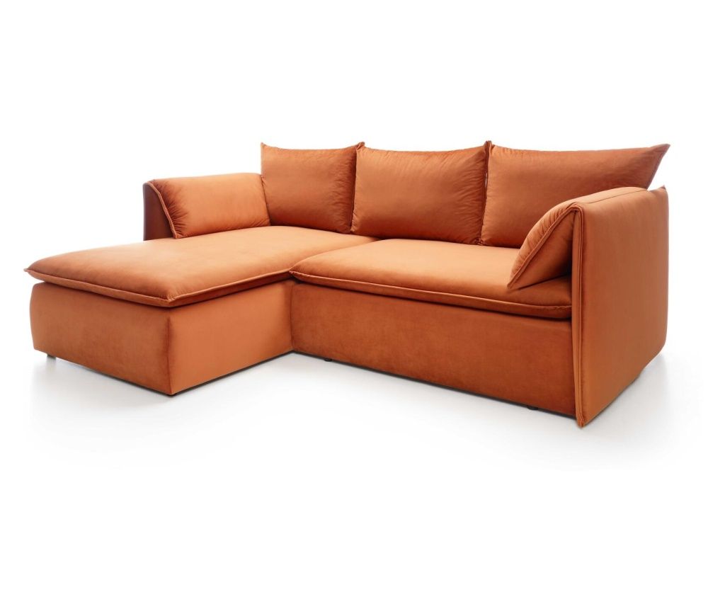 Corner Sofa Gold Orange & Black 230 cm