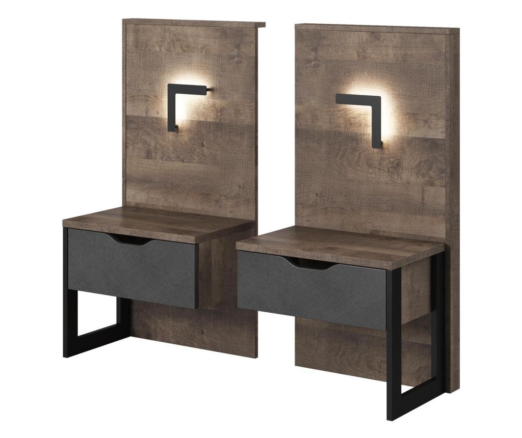 Noptieră Arden Neagră 52 cm