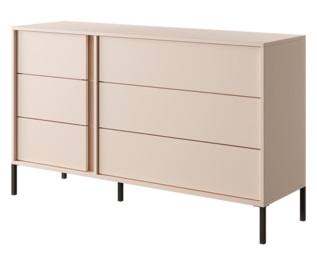 Chest Of Drawers Dast Beige & Black 137 cm