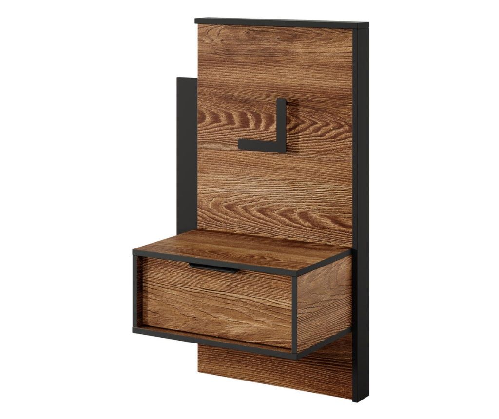 Éjjeliszekrény Milton Barna és Fekete 49 cm