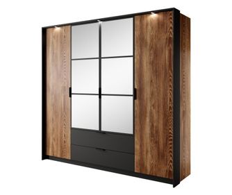 Milton Barna & Fekete Ruhásszekrény 224 cm