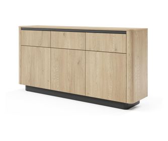 Torro tálalószekrény, tölgy és szürke, 163 cm