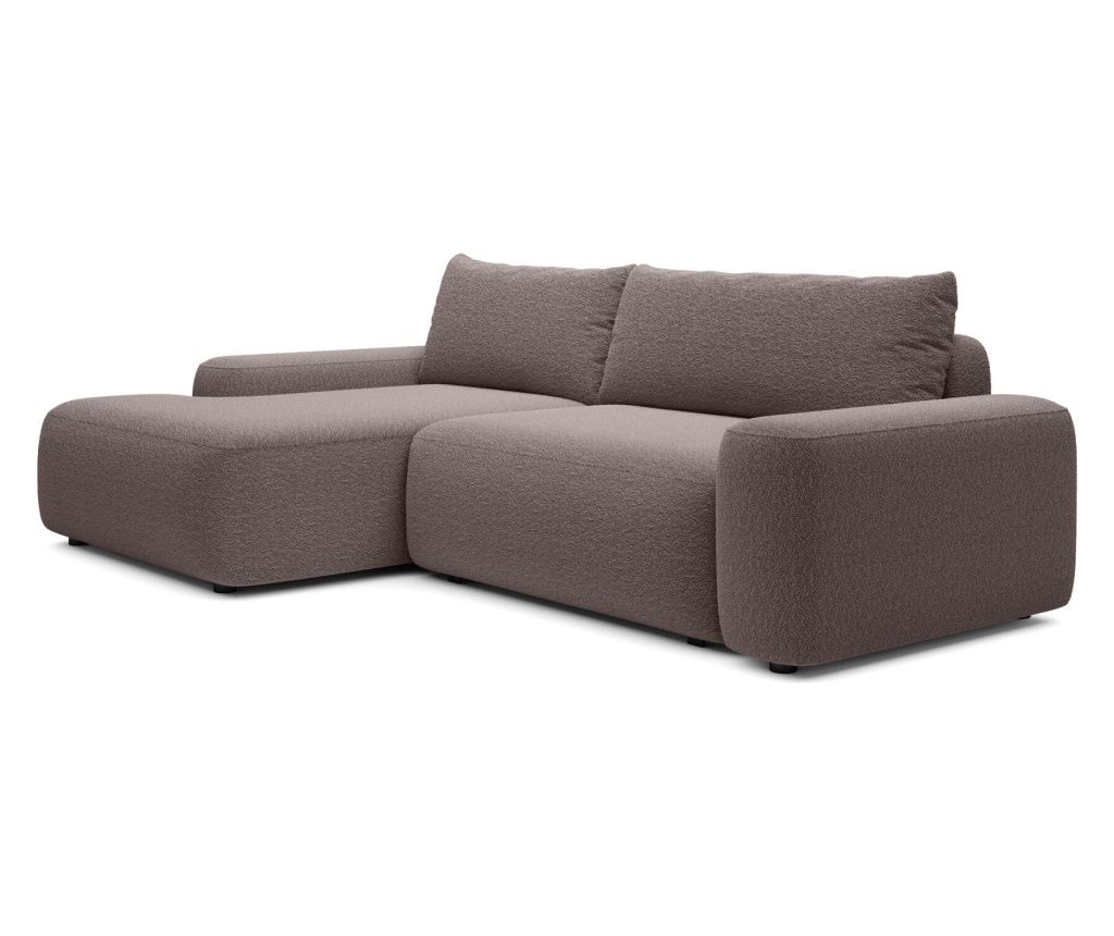 Corner Sofa Loop Light Brown & Black 264 cm