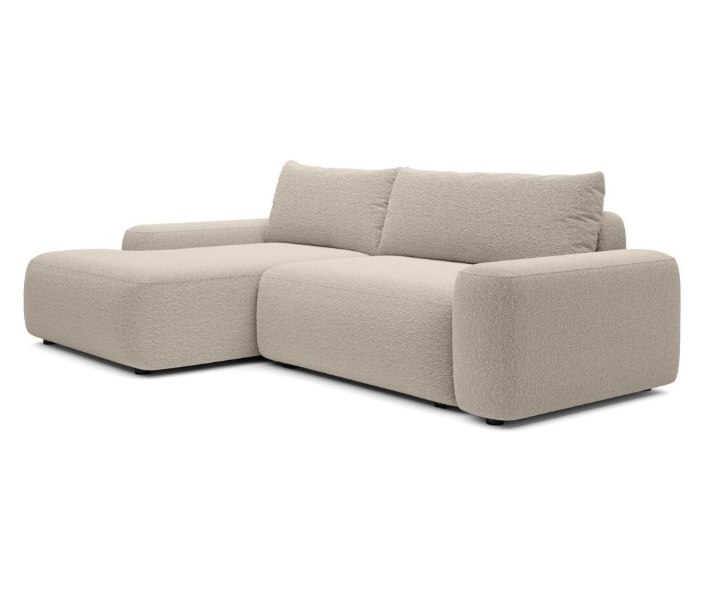 Kutna garnitura Loop krem bijela i crna 264 cm