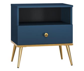 Éjjeliszekrény Marine kék és arany 50 cm