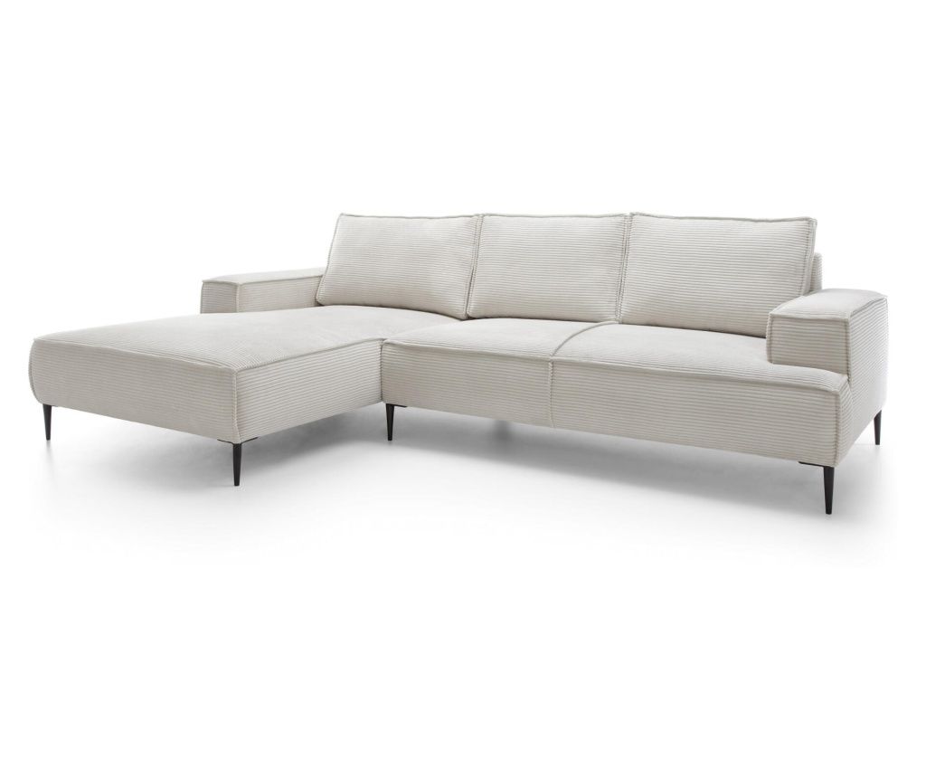 Kutna garnitura Olmo krem bijela i crna 275 cm