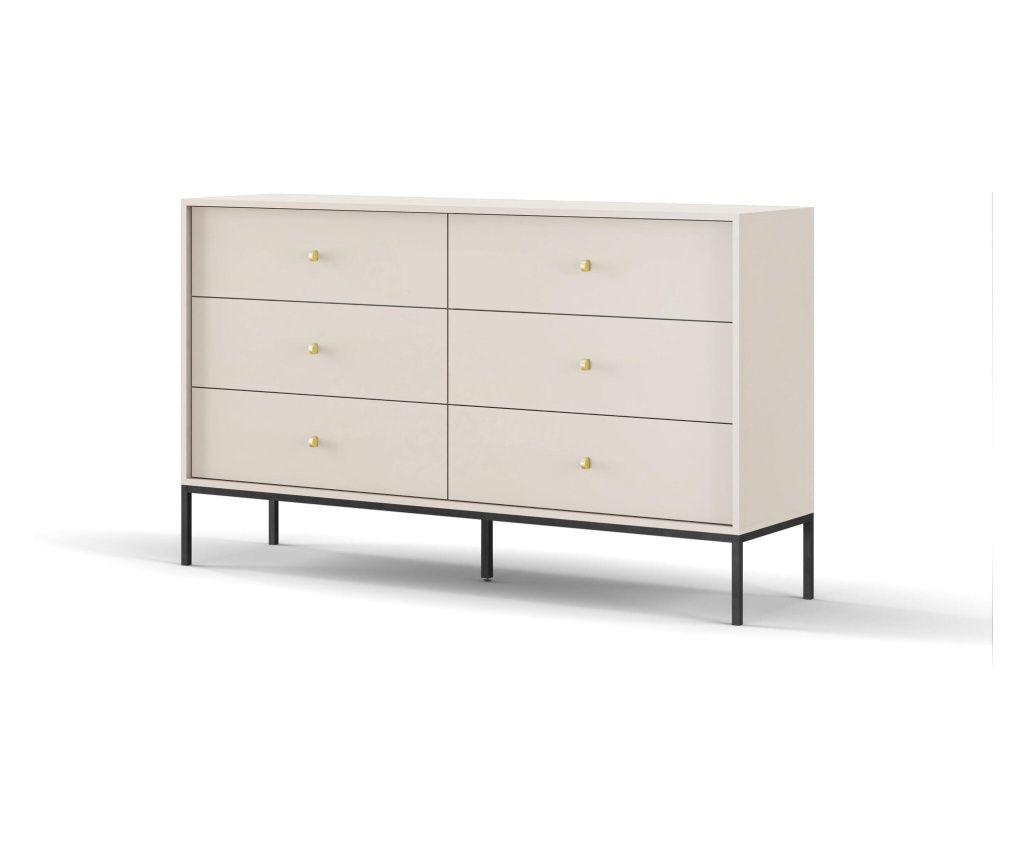 Chest Of Drawers Mono Beige & Black 154 cm
