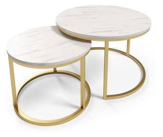 Холна маса Raben, бяла и сива, 58 см