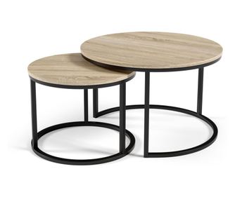 Klubska mizica Raben, bež in črna, 75 cm