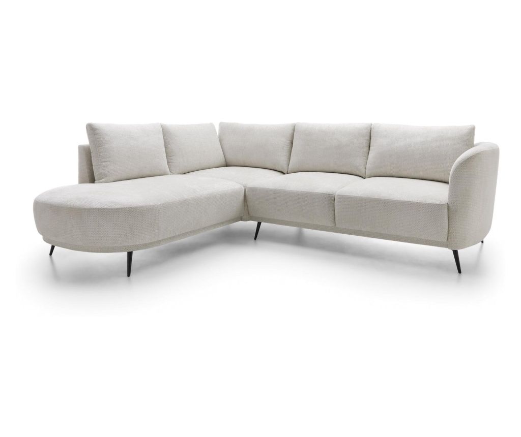 Kutna garnitura Stelvio krem bijela i crna 262 cm