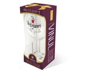 Smešen kozarec za vino: "Vino & Sproščanje = Srečno življenje"